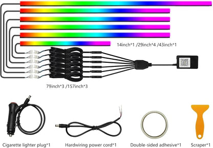 Dreamcolor 6 in 1 Car LED Strip Lights with APP Control and 213 Color Modes, Neon Ambient Lighting Kits - Image 5