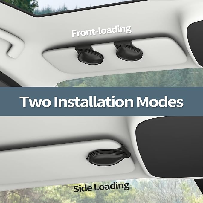 MoKo Sunglass Holder for Car, Magnetic PU Leather Visor Clip, 2 Pack | 2-Pack PU Leather Magnetic Glasses Mount Holder Eyeglasses Hanger Clip Visor Accessories for All Car Models, Black - Image 3