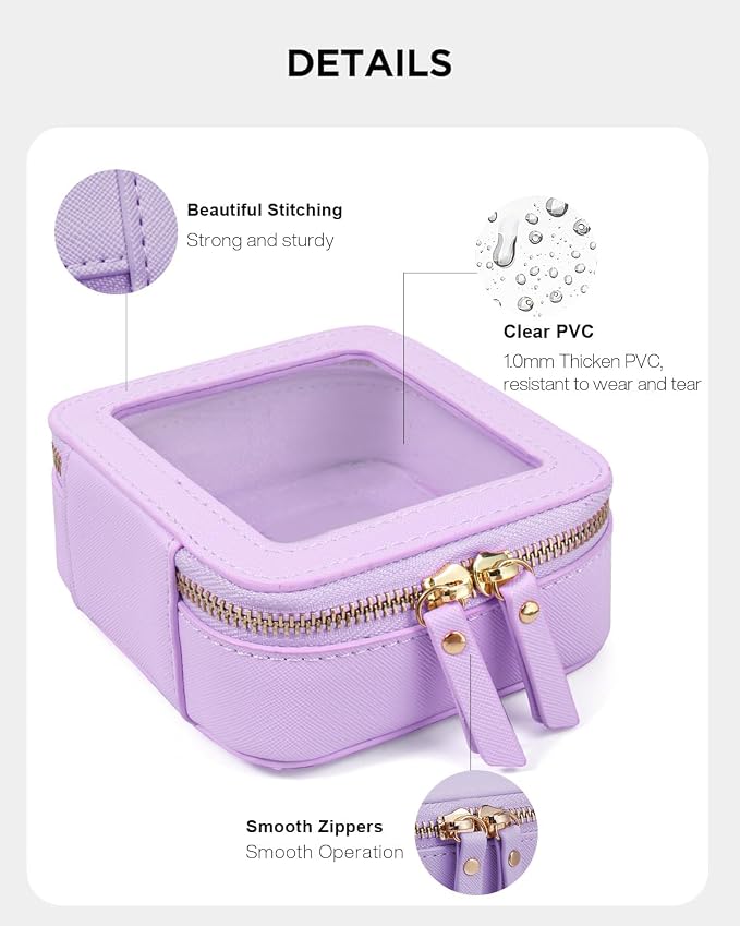 Travel Clear Makeup Bag Set, TSA Approved Cosmetic Bag Case with Zipper Portable Makeup Pouch Toiletry Bag Traveling Cosmetic Organizer Storage Bag Car Organizer Car Essentials - Image 3