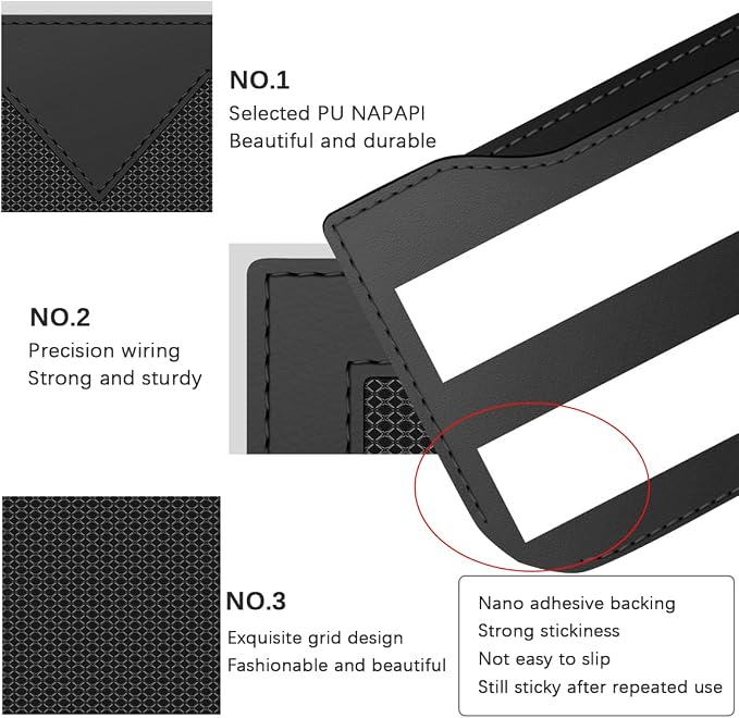 Car Seat Side Pocket Organizer, PU Leather Multifunctional Small Vehicle Console Side Storage Pouch, Automotive Gap Filler Bag for Cell Phone Sunglasses, Universal for SUV RV Truck (Black) - Image 4