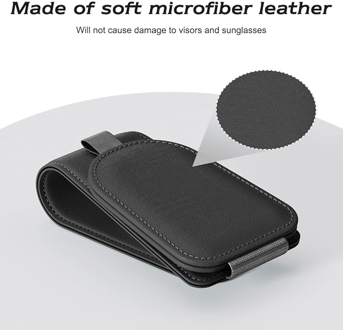 Sotfamily Magnetic Sunglass Holder for Car Visor, 2 Packs, Faux Leather | Strong Magnetism, for Most Car Visors, No Marks on Visor, Gift-Ready Packaging, Sunglass Organizer, Car Accessories for Men - Image 5