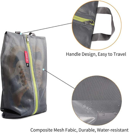 pack all Shoe Bag for Travel, Water-Resistant Shoe Pouch for Sports | Odor-Resistant, Dustproof, Portable, Soccer Cleats & Gym Storage, Fits Up to Size 11, 2 Pack, Grey - Image 7
