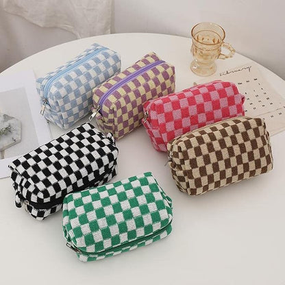 Checkered Makeup Bag for Purse, Small Travel Cosmetic Pouch,Colorful,6 Pack | Cute Zipper Makeup Organizer for Women, Travel Essentials, Toiletries, Makeup Brushes, Beauty Accessories&Bridesmaid Gifts - Image 7