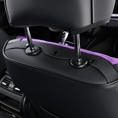 Leather Seat Covers for Car Waterproof Front Seat Covers 2 Pack Purple Car Seat Cover Universal Driver Seat Protector for Most Cars Trucks SUV - Image 6