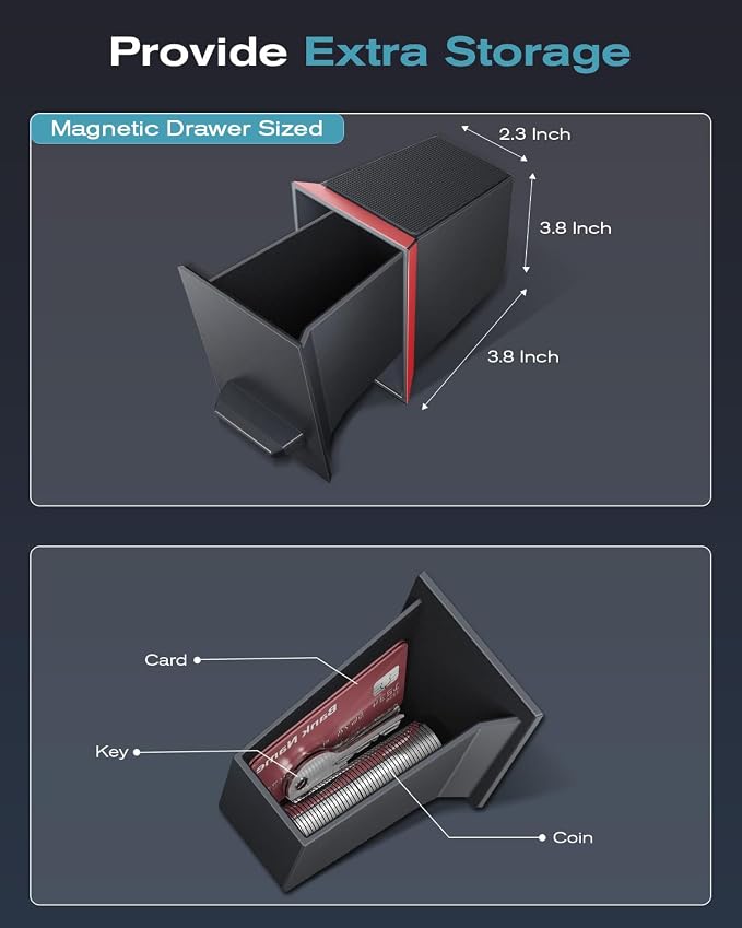 CDEFG UPGRADED for Ford Maverick 2022-2024 Center Console Screen Storage Drawer w/Magnet Design Slides Smoothly - Maverick 8" Screen Cubby Storage Box - for 2022-2024 Maverick Accessories - Image 3