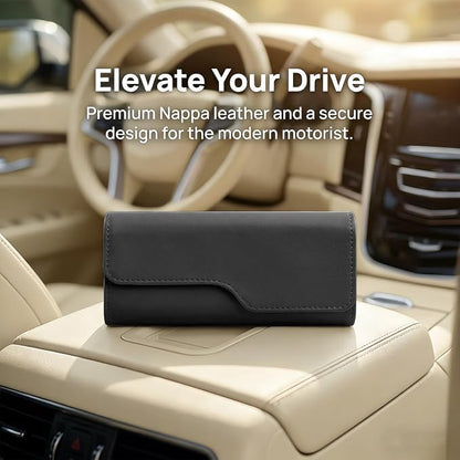 Sunglass Holder for Car Visor, Eyeglass Storage Case (Black) | Vehicle Eyeglass Hanger Protective Storage Case, Automotive Interior Sun Visor Glasses Organizer Box, Universal Fit - Image 5