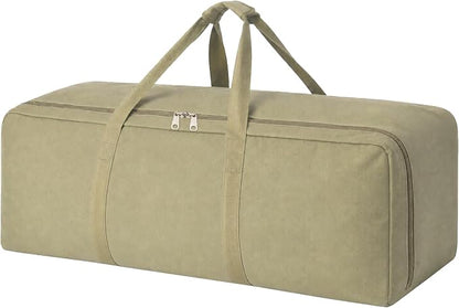 DoYiKe Canvas Duffle Bag for Travel Heavy Duty Military Duffel Tent Storage | Gear Equipment Sports Camping Bag with Lockable Zipper Armygreen Side Opening 60L by DoYiKe