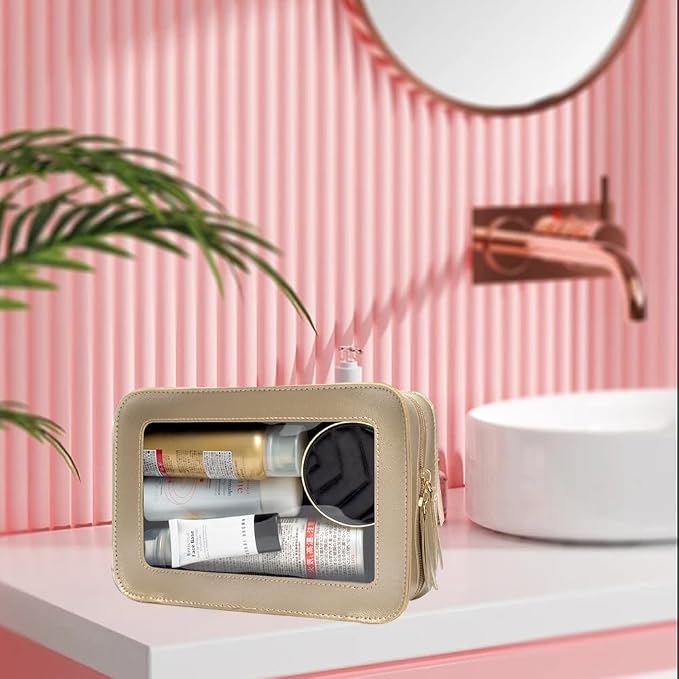 Clear Makeup Bag Small, TSA Approved Portable Toiletry Bag with Zipper Cosmetic Travel Bag Makeup Organizer Case Mini Makeup Pouch for Purse Car Organizer Bag for Women Men - Image 7