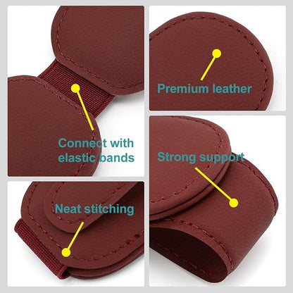 2-Packs Leather Sunglasses Holders for Car Sun Visor, Magnetic Glasses Eyeglass Hanger Clip for Car - Image 3