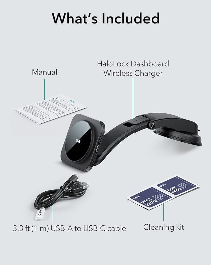 ESR for MagSafe Car Mount Charger, for iPhone 17-12 Series, Galaxy S26/S25 | Dashboard Magnetic Wireless Car Charger Mount, Compatible with MagSafe Car Charger, Fast Charging, Car Accessories, Black - Image 9