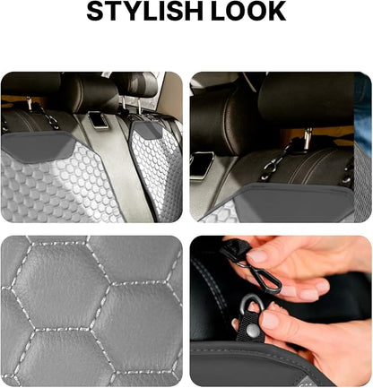 Set Seat Back Organizer & Car Seat Protector Hexy Waterproof & Non-Slip Protector for Child Car Cushion for Leather and Fabric Seats (Gray Set 2) - Image 4