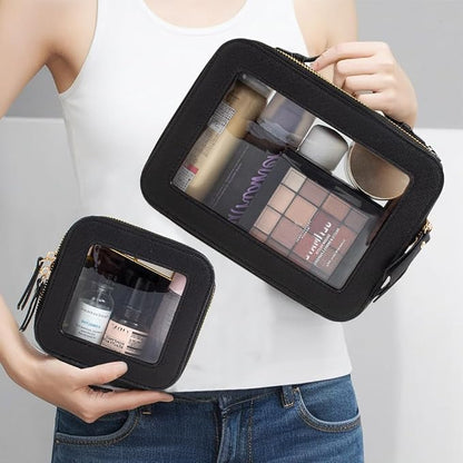 Clear Makeup Bag Small, TSA Approved Portable Toiletry Bag with Zipper Cosmetic Travel Bag Makeup Organizer Case Mini Makeup Pouch for Purse Car Organizer Bag for Women Men - Image 2