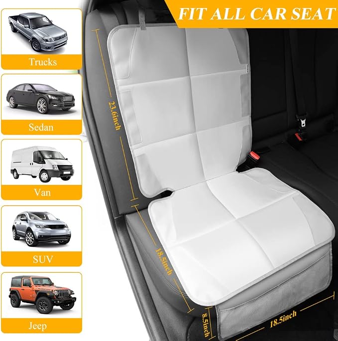 Meolsaek Car Seat Protector for Child Car Seat，Non-Slip Backing No Imprints | Durable Car Seat Mat 600D Fabric, Waterproof Car Seat Cover with Thick Pad - Image 8