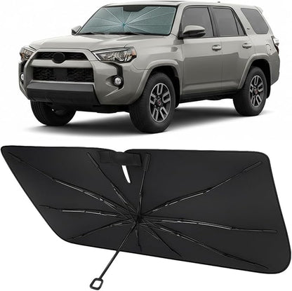 Proadsy Custom Fit 2010-2024 Toyota 4Runner Windshield Sun Shade Umbrella | Advanced Ice Crystal Material, -54°F Cooler, Zero-Gap Sunblock, Instant Setup & Foldable Design for Summer Parking, Daily Use by Proadsy