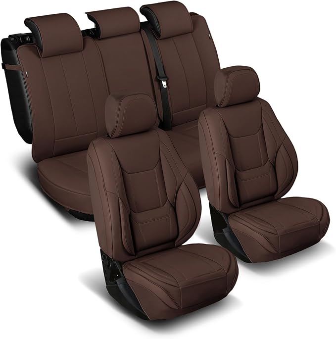 Coverland Premium Car Seat Covers Full Set Waterproof Interior Protector | Airbag Compatible Non-Slip Seat Cover for 2008-2018 BMW X5 [Full set Dark Brown - Size Chart X86] by Coverland