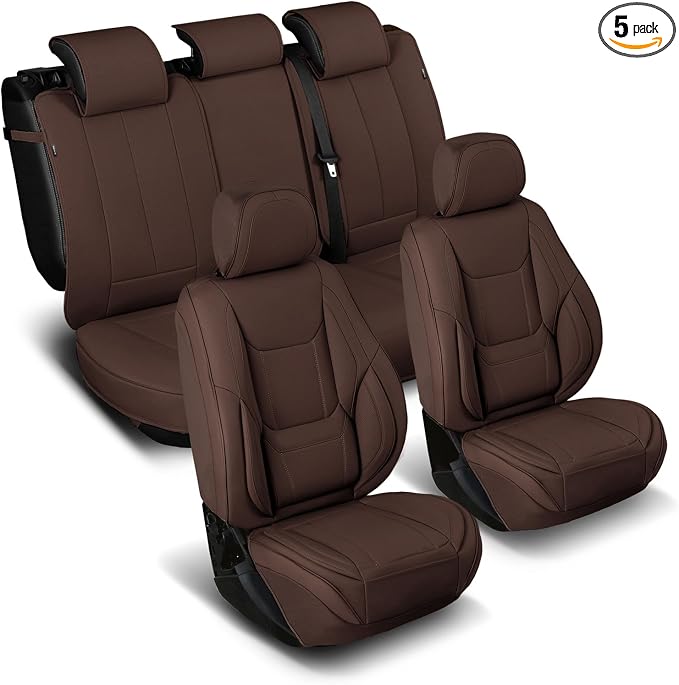 Coverland Premium Custom Fit Truck Car Seat Covers Full Set Seat Waterproof | Airbag Compatible Non-Slip Seat Cover for 2017-2025 F150 Raptor, 2010-2014 F150 SVT Raptor [Dark Brown - Size Chart X80] by Coverland