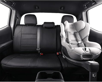 EKR Tacoma Back Seat Covers Custom for Toyota Tacoma (Hybrid) 2024 2025 2026 Double cab TRD Sport,TRD Off-Road,Limited,Trailhunter- Second Row Only,Faux Leather(Black/Gray) - Image 4