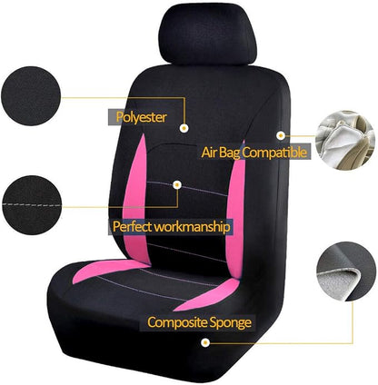 Flying Banner Car Seat Covers Front Seats Rear Bench Polyester car seat Protectors Easy installations Rear Bench Split Classic Man Lady Truck - Image 2