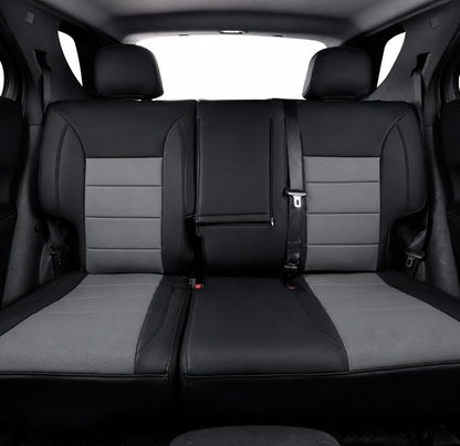 coverdream Car Seat Covers for 2024-2026 Hyundai Santa Fe,7 Seats Full Set | For 2024-2026 SE, SEL, XRT& Hybrid SEL, 2nd-Row 40/60 Split Seats W/Armrest, Faux Leather (Black/Gray) - Image 2