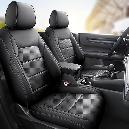 CocheFamilia CRV Seat Covers Custom Fit for Honda CRV 2023 2024 2025 2026 Leather Car Seat Cover Full Set for Trucks SUV,Waterproof Car Seat Cushion,Faux Leather (Black) by CocheFamilia