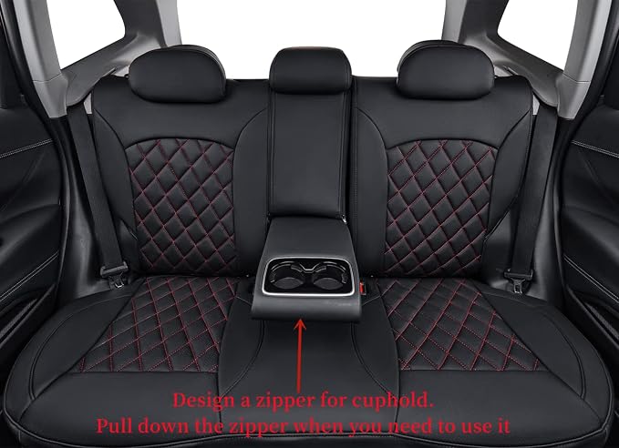 Car Seat Covers Custom fit for 2019-2024 Subaru Forester SUV,Faux Leather | Full Set Suv Seat Cushion,Easy Installation,Factory Look,Waterproof Car Seat Protector (Black-Diamond) - Image 6