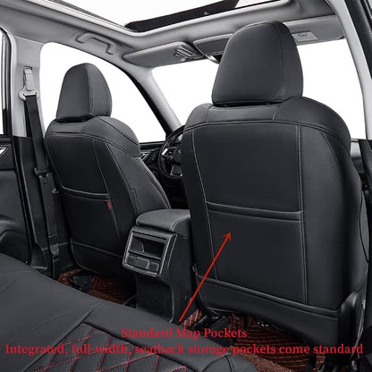 Custom Seat Covers for 2026 Subaru Forester,Rear w/No Armrest,Faux Leather | Full Set Suv Seat Cushion,Easy Installation,Factory Look,Waterproof Car Seat Protector (Black-Diamond) - Image 3