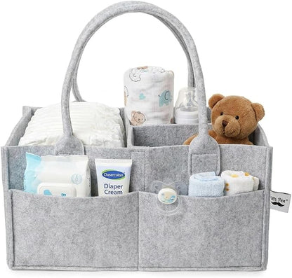 Mr. Pen- Baby Diaper Caddy Organizer, Gray, Medium | Nursery Storage Bin and Car Organizer for Diapers and Baby Wipes by MrPen