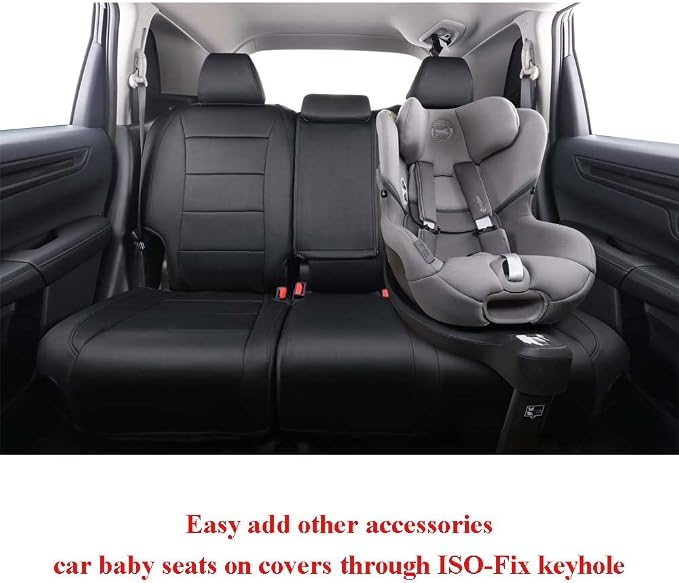 EKR Car Seat Covers for Honda CRV 2015-2016 Neoprene Full Set | Custom Fit for Honda CRV 2015 2016 Full Wrap,Airbag Compatible,Waterproof Pet-resistant,Neoprene (Black) - Image 6