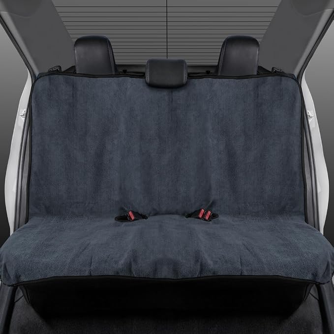 BDK UltraFit Towel Cloth Seat Covers for Cars Rear Bench Car Seat Cover Towel - Universal Fit Washable & Waterproof Seats Protectors for After Gym Workout, Hiking, Running, Beach Sports, and More by BDK