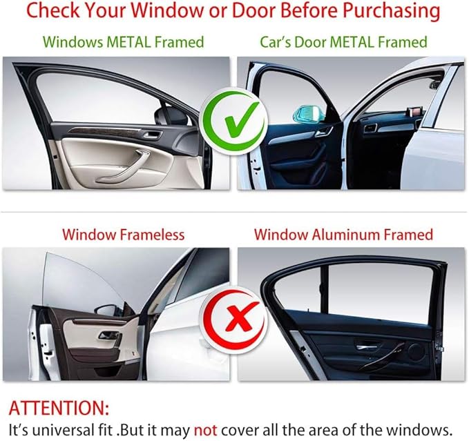 Aokway Magnetic Car Window Shades, 2Pcs Double-Layer UV Protection Car Curtains for Rear Side Window Sun Shade, Universal Fit for Baby, Driver (Black, Rear 2pcs) - Image 5