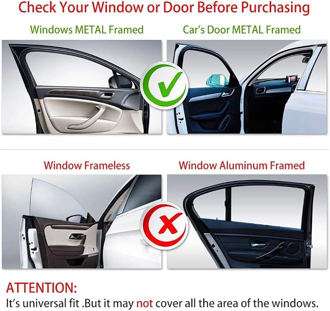 Aokway Magnetic Side Window Sun Shade -100% Block Light Car Window Shades - Car Privacy Curtains Universal Fit for Baby Naps, and Camping with UV Protection (Blue, Rear 2pcs) - Image 8