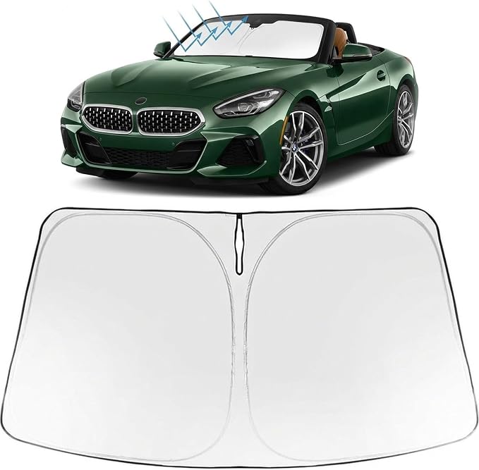 Proadsy Custom Fit 2019-2026 BMW Z4 Windshield Sun Shade, Blocks Heat | 240T Heat Shield, Drops Temp 54°F, Blocks 99% UV, Prevents Dashboard Cracking, Summer Parking & Beach Trips, Easy Twist-Fold by Proadsy