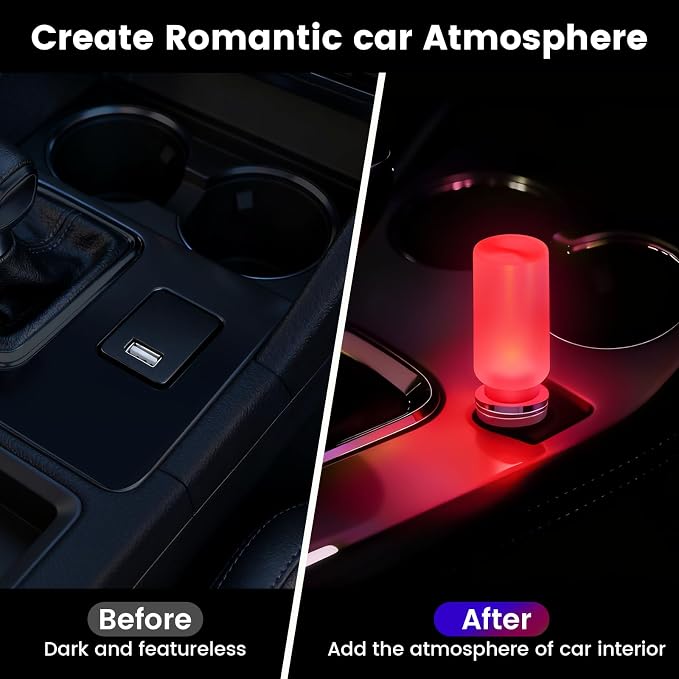 2 PCS USB Interior Car Lights, Touch Control 7 Color 13 Modes Plug-in Retro LED Ambient Dynamic Night Lights for Car Camping Holiday Decoration Bedroom (Multicolor) - Image 2