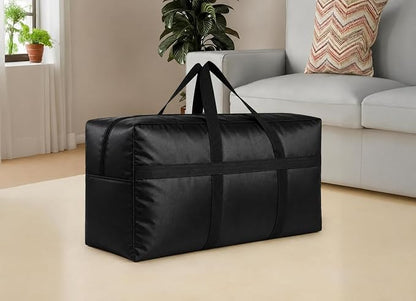 DoYiKe Extra Large Storage Duffle Bag, Duffel Bag for Travel Black 130L | Big Foldable XL Duffle Bags for Traveling/Camping with Lockable Zipper - Image 8