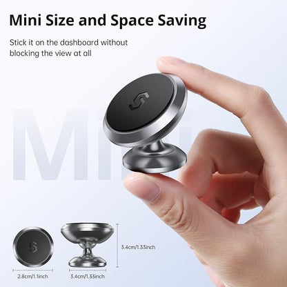 SYNCWIRE Magnetic Car Phone Holder for Dashboard, 360° Adjustable Strong Magnets Cell Phone Car Mount Compatible with iPhone, Samsung, Android - Gray | 360° Rotation, Strong Magnets, Reliable Adhesive, All Metal Car Mount Compatible with iPhone, Samsun... - Image 3