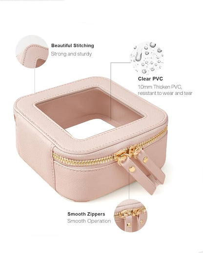 Travel Clear Makeup Bag Set, TSA Approved Cosmetic Bag Case with Zipper Portable Makeup Pouch Toiletry Bag Traveling Cosmetic Organizer Storage Bag Car Organizer Car Essentials - Image 3