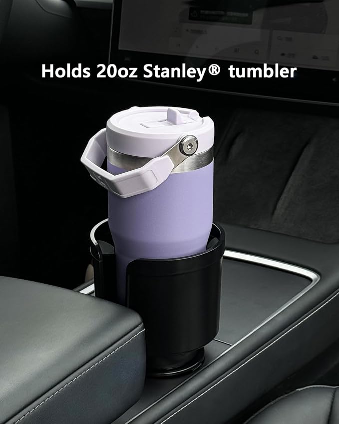 SEVEN SPARTA Car Cup Holder Expander for 32-46oz Large Bottles & Tumblers | Larger Version Fits Yeti 46oz, Hydro Flask & Nalgene, Upgraded Adjustable Offset Base, Fits 3.5"-4" Bottles, Mugs & Tumblers - Image 3