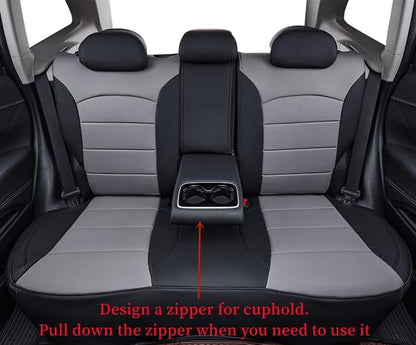 coverdream Forester Leather Seat Covers Custom Fit for 2019-2024 Subaru Forester SUV Seat Cushion,Fully Covered,Airbag Compatible Waterproof Car Seat Protector (Full Set,Black/Gray) - Image 4