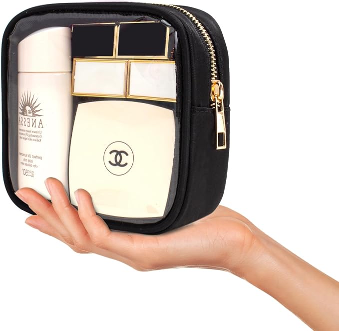 LETGO Small Clear Makeup Bag for Purse Small Cosmetic Bag Travel Size Toiletry Bags Cute Travel Makeup Bag,Coin Purse,Car Asscessories Organizer Storage Travel Essentials for Women Girls(Clear-Black) - Image 6