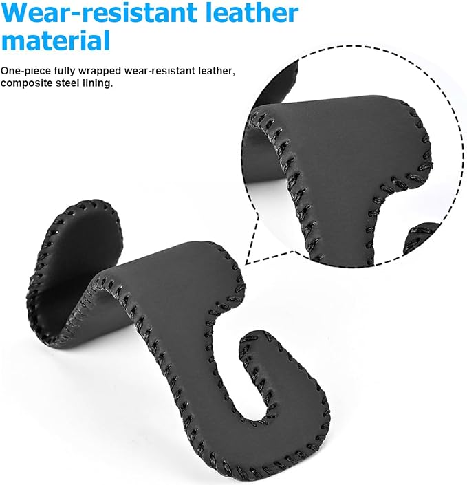 Zpana 2PCS Car Headrest Hooks Genuine U-Shaped Hanging Holder Beige | Genuine leather surface, suspended structure, rotates for front or back seat use, universal fit, automotive accessories - Image 5
