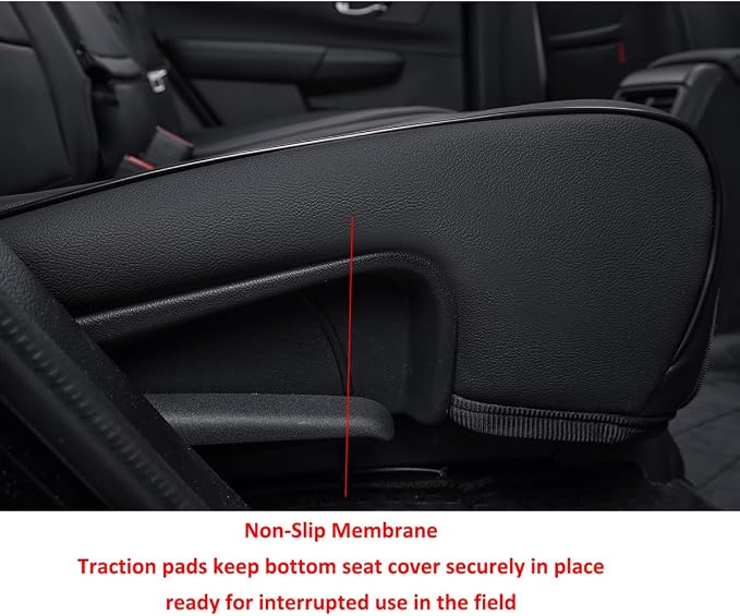 EKR Car Seat Covers for Honda HRV 2023-2027,Leatherette Full Set | Custom Fit for Honda HRV Sport /LX 2023-2027 Factory-Like Fit,360°Protection,Pet Friendly,Faux Leather(Black) - Image 5