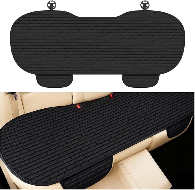Car Back Seat Cover,Comfortable & Breathable Car Bench Seat Cover with 2 Storage Slot,Non-Slip Backseat Covers for Cars with Non-Slip Particles Cars Interior Accessories by VKQTS