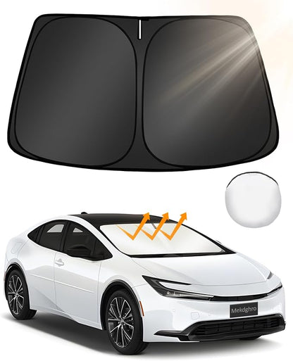 Custom Fit Windshield Sun Shade for Toyo-ta Prius 2023-2026 | 5th Gen/Hatchback, LE XLE , Foldable, Easy to Install & Store, Full Coverage, 210T Reflective Fabric, Blocks 99% of UV Rays by Mekdghro