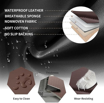 Car Seat Covers Full Set Fit For Hyundai Santa Fe 2001-2026 ,Black&Brown | Premium Faux Leather, Waterproof, Anti-Slip, Airbag Compatible, Breathable, Car Seat Protectors, 2 Rows 5 Seats - Image 7