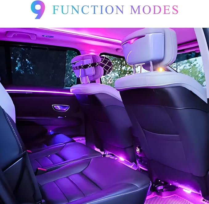 KVAEY 2 PCS USB Star Night Light, Adjustable Sound Activated Car Roof Atmosphere Lamp, Portable Romantic LED Auto Interior Ambient Light for Car, Bedroom, Party, Ceiling - Image 6