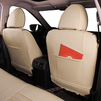 EKR Car Rogue Seat Covers 2014-2020(No Sport),Leatherette Full Set | Custom Fit for Nissan Rogue(Not for Sport) S/SV/SL 2014-2020,Faux Leather(Beige) - Image 3