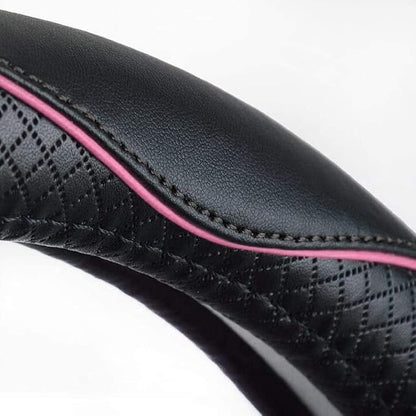 Rueesh Pink Steering Wheel Cover Microfiber Leather Universal 14.5-15 Inch | Anti-Slip Car Wheel Cover for Women and Men, Durable, Breathable Embossing, Soft Padding - Image 6