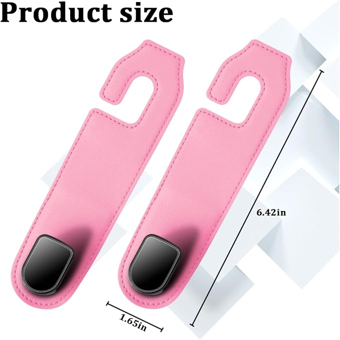 Car Seat Headrest Hook, 2PCS Vehicle Seat Back Hangers Organizer for Handbag Purse Coat, Automotive Interior Headrest Storage Hooks, Universal for SUV Automobile Truck (Pink) - Image 2