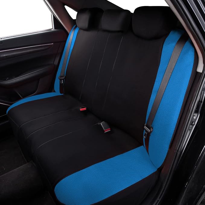 Flying Banner Butterfly car seat Covers ful Set Fashion Universal Lady Woman Female Rear Bench Split Colorized (Full Set, Blue) - Image 7