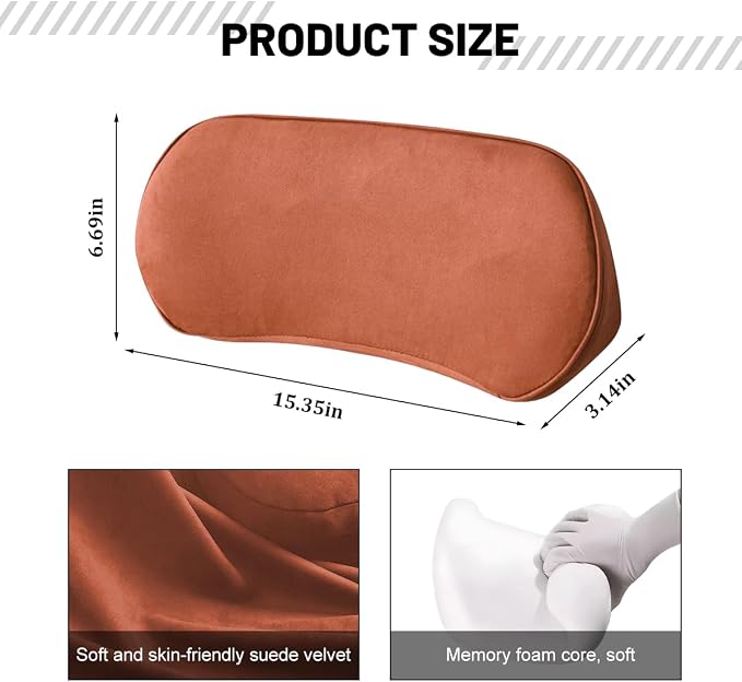 Zpana Car Lumbar Support Pillow, Memory Foam Vehicle Seat Lower Back Support Cushion for Back Pain Relief & Sciatica, Comfortable Auto Driver Seat Pad, Universal for Vehicles (Orange) | Memory Foam Lumbar Support Pillow, Lower Back Pain Relief & Sciati... - Image 2